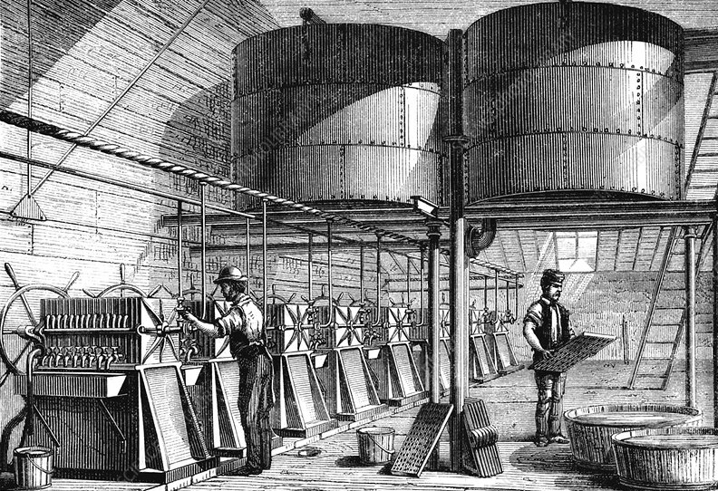 19th Century sugar factory, illustration